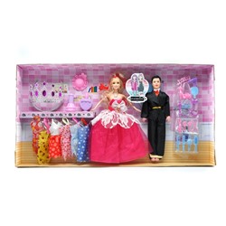 Кукла Мама в бальном платье + Папа + одежда + аксессуары 65*33см / коробка RX988C-1
