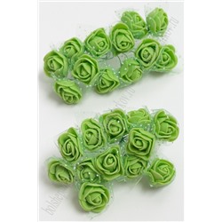 Головки цветков "Розочка" на веточке с сеточкой, 144 шт (SF-043) салатовый
