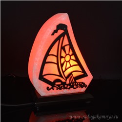 Соляной светильник "Кораблик" малый 140*80*190мм 1,8-2кг, свечение красное