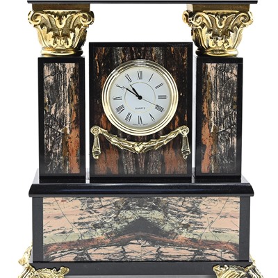 Часы каминные из яшмы и долерита "Орел", 190*90*310мм