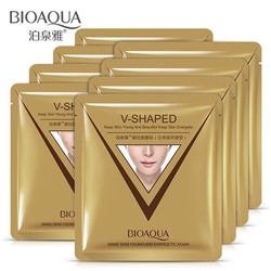 Экспресс-лифтинг маска для омоложения лица и шеи BioAqua V-Shaped 40g