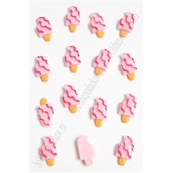 Кабошон "Мороженое на палочке, полоски" (20 шт) SF-3106, светло-розовый