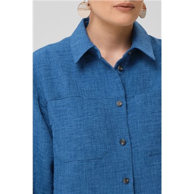 Рубашка серо-голубого цвета с эффектом крэш