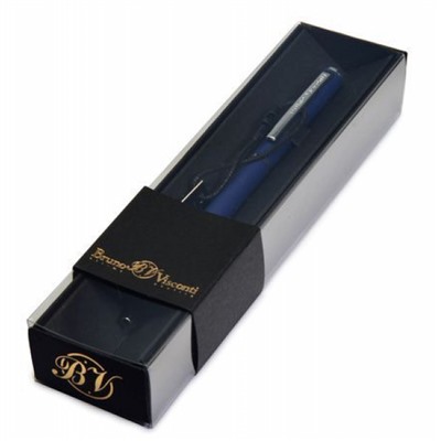 Ручка автоматическая шариковая 0.7мм "PALERMO" синяя в футляре (темно-синий корпус, черная коробка) 20-0250/064 Bruno Visconti