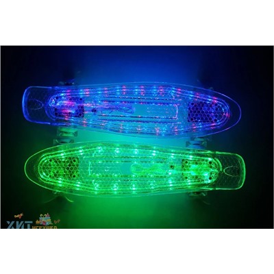Скейтборд прозрачный с LED подсветкой (10 режимов света) в ассортименте 6028, 6028-1