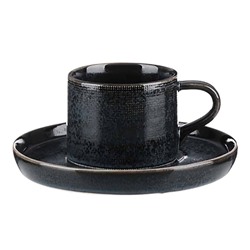 Millimi. Набор чайный Блэк Джинс 2 предмета: чашка 220мл, блюдце 16см, керамика 824-479