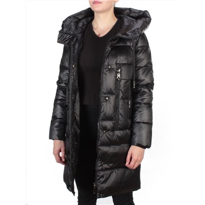 6809 BLACK Пальто зимнее женское KARERSITER (200 гр. холлофайбер) размеры 42-44-46-48-50
