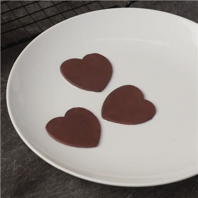 Силиконовый мат для отливки шоколада «Большие сердечки»