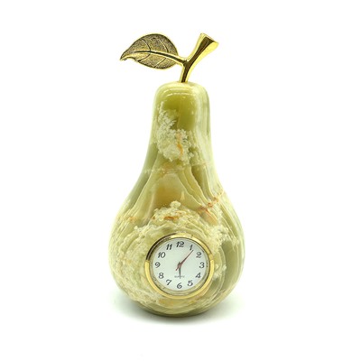 Часы груша из природного камня оникс 75*75*144мм