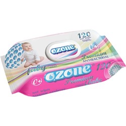 Влажные салфетки АКАМА OZONE 120шт Ромашка д/детей  Premium (с клапаном)