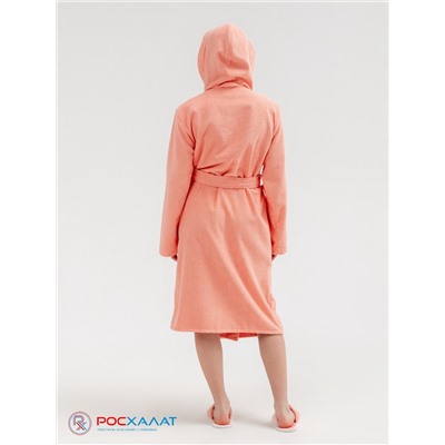 Подростковый махровый халат с капюшоном светло-коралловый МЗ-18 (6)