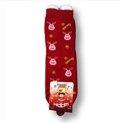 Шарм, носки Merry Christmas, цвет: красный, размер 36-41