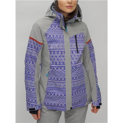 Горнолыжная куртка женская зимняя великан фиолетового цвета 2272-1F