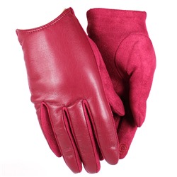 Укороченные сенсорные перчатки (имитация замши + кожа PU) //