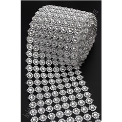 Тесьма декоративная "Цветок" 11,5 см*10 ярд (SF-1417) серебро