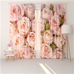 Фотошторы люкс сатен Бутоны роз
