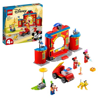 LEGO. Конструктор 10776 "Disney Mickey&Friends Fire truck&station" (Пожарная часть Микки и друзей)
