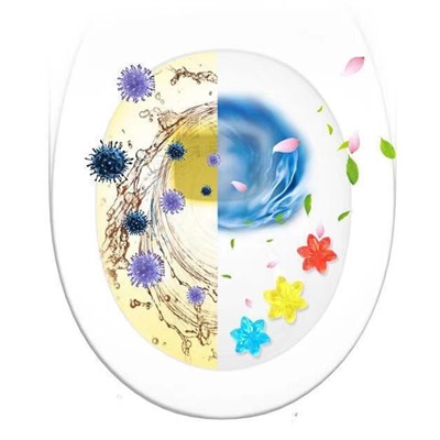 Очиститель диски для унитаза гель-цветок, 1 шт. Яблоко.