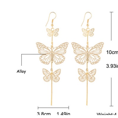 Серьги 12J4 Бабочки