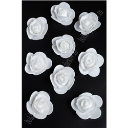 Головки цветов "Роза" мелкая 35 мм (100 шт) SF-2098, белый №1
