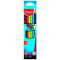 Карандаши  6цв Color`Peps 832002 трехгранные из липы, ударопрочный грифель Maped