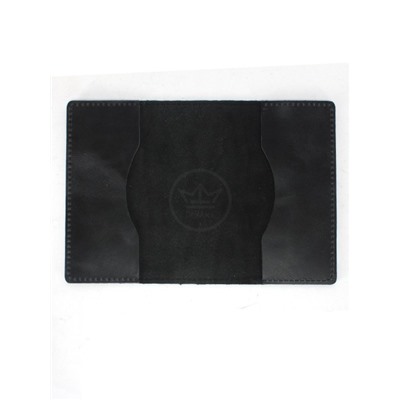 Обложка для паспорта Croco-П-1100 натуральная кожа черный пулл-ап (254)  246669