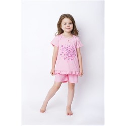 Пижама для девочки розового цвета "Сердце" (супрем)