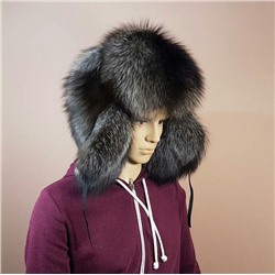 Мужская шапка "Зимушка" мех чернобурка, цвет натуральный.