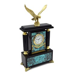 Часы из хризоколлы и долерита "Орел" 155*75*290мм.