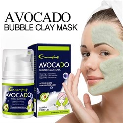 Пузырьковая пенка для умывания GUANJING Avocado Bubble Clay Mask 60ml