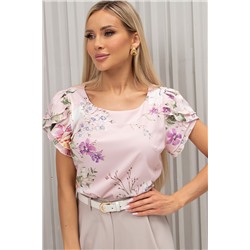 Блузка розовая с цветочным принтом Мелисса №94