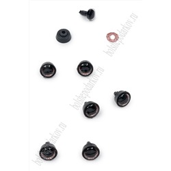 Фурнитура "Глазки для игрушек" 12 мм, с заглушками (20 шт) SF-6093, розовый
