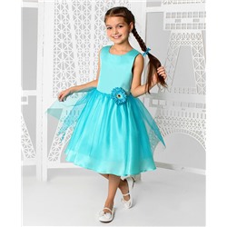 Нарядное бирюзое платье для девочки 82367-ДН19