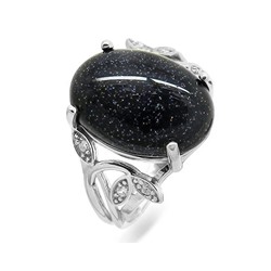 Кольцо из серебра авантюрин, СПН4043
