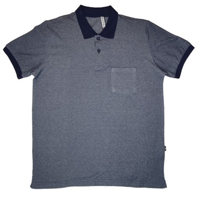 Рубашка-поло большого размера с карманом (Fayz-M), синий
