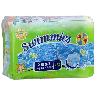 HH  Трусики-подгузники дет. д/плавания Swimmies Small (7-13kg) 12шт. АКЦИЯ! СКИДКА 40%