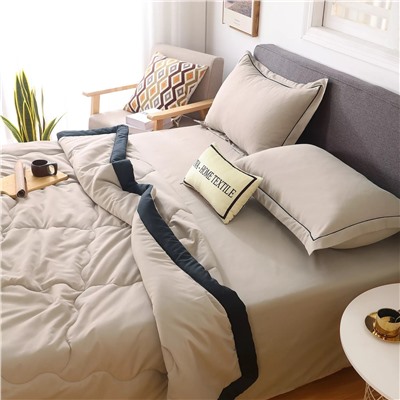 Комплект постельного белья Однотонный Сатин с Одеялом (простынь на резинке) FBR003