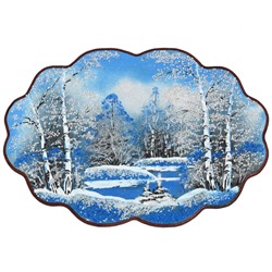 Картина с рисунком из камня, зима "облачко" 46*31,5см, 700г.