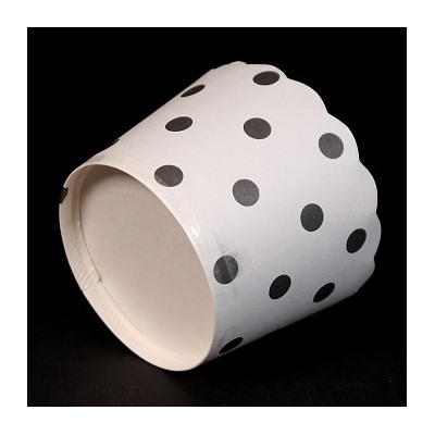 Бумажные стаканчики для кексов Белые в горох 50*45 мм, 50 шт