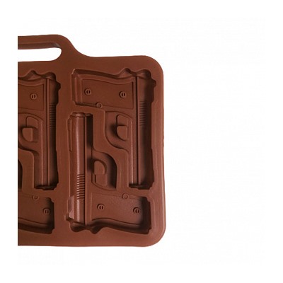Форма силиконовая для шоколада "Пистолет", 6 ячеек