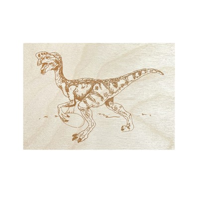 Доски с рисунком для выжигания «Тираннозавр,Трицератопс, Стегозавр, Овираптор» серия «Динозавры» (5 штук)