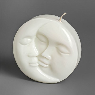 Свеча фигурная "Солнце и луна", 6х1,5 см, белая