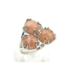 Модное кольцо с солнечным камнем, серебристое
