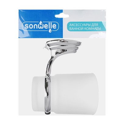 Стакан подвесной для зубных щеток SonWelle Классик, хром/стекло