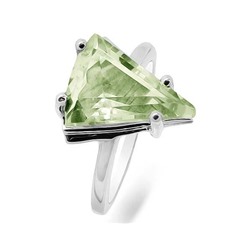 Кольцо из серебра зеленый аметист, Лорентайн