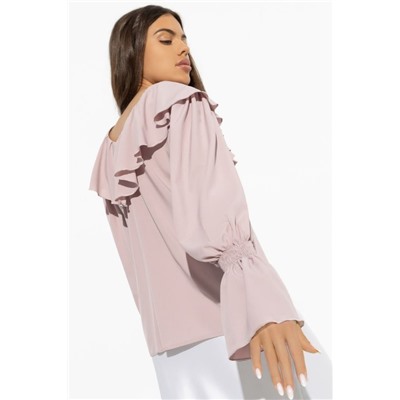 Блузка розовая с воланами