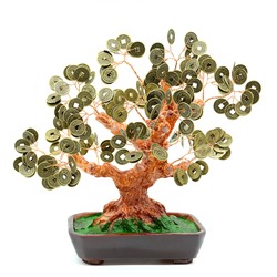 Дерево счастья денежное с монетами w7, 210*105*270мм