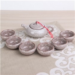 УЦЕНКА Набор для чайной церемонии «Лунный камень», 7 предметов: чайник 150 мл, 6 пиал 50 мл