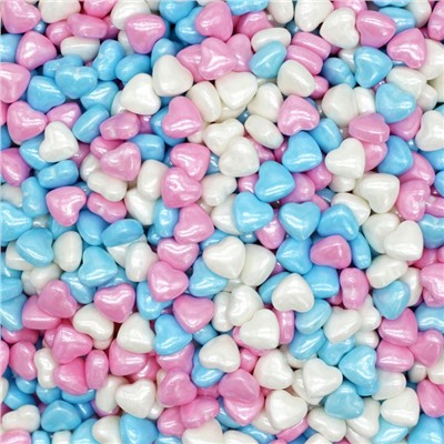 Посыпка кондитерская «Сердечки  СМЕСЬ» (бело-розово-голубой) 1 кг