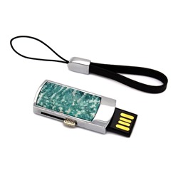 Подарочная флешка USB на 32GB с накладкой из амазонита, в подарочной упаковке
